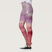 Elegant purple and gold glitter leggings (Links)