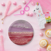 Elegant purple and gold glitter papieren bordje (Feest)