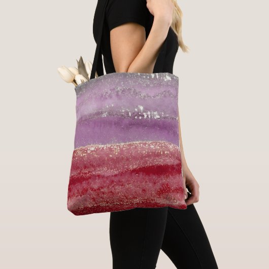 Elegant purple and gold glitter tote bag (Dichtbij)