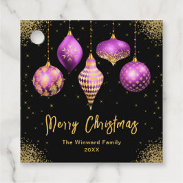 Elegant Purple and Gold Ornament Christmas Bedankjes Labels