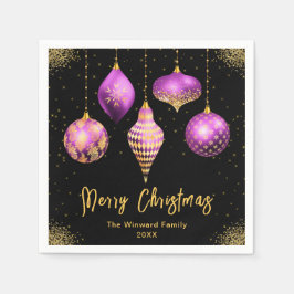 Elegant Purple and Gold Ornament Christmas Servet