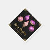 Elegant Purple and Gold Ornament Christmas Servet (Hoek)