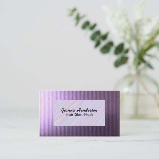Elegant Purple And Light Purple Iridescent  Visitekaartje (Staand voorkant)