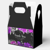 Elegant Purple and Silver Flowers Birthday  Bedankdoosjes (Geopend)