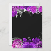 Elegant Purple and Silver Flowers Birthday Party  Bedankkaart (Achterkant)