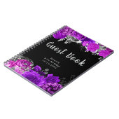 Elegant Purple and Silver Flowers Guest Book Notitieboek (Linkerzijde)