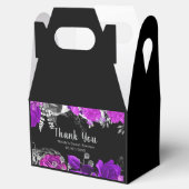 Elegant Purple and Silver Flowers Sweet Sixteen Bedankdoosjes (Geopend)