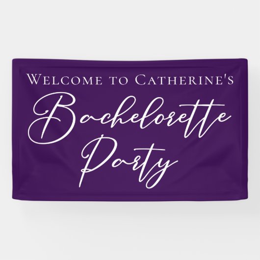 Elegant Purple Bachelorette Party Personalized Spandoek (Horizontaal)