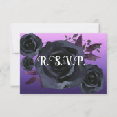Elegant Purple Black Rose Photo RSVP Kaart (Voorkant)