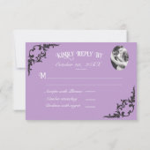 Elegant Purple Black Rose Photo RSVP Kaart (Achterkant)