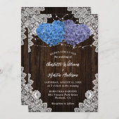 Elegant Purple Blue Rustic Floral Wedding Kaart (Voorkant / Achterkant)