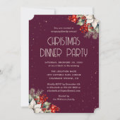 Elegant Purple Botanical Christmas Holiday Party Kaart (Voorkant)