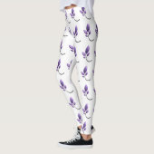 Elegant Purple Botanical Pattern Leggings (Links)