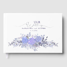 Elegant Purple Botanical Wedding Guest Book Gastenboek