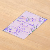 Elegant Purple Botanical Wedding Invitation Acryl Uitnodigingen (Laagn)