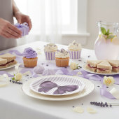 Elegant Purple Bow Baby Shower Papieren Bordje