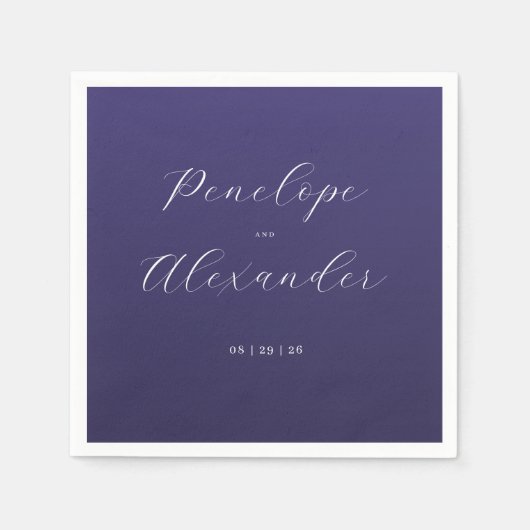 Elegant Purple Calligraphy Servet (Voorkant)