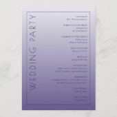 Elegant Purple Ceremony Program Programmakaart (Achterkant)