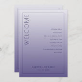 Elegant Purple Ceremony Program Programmakaart (Voorkant / Achterkant)