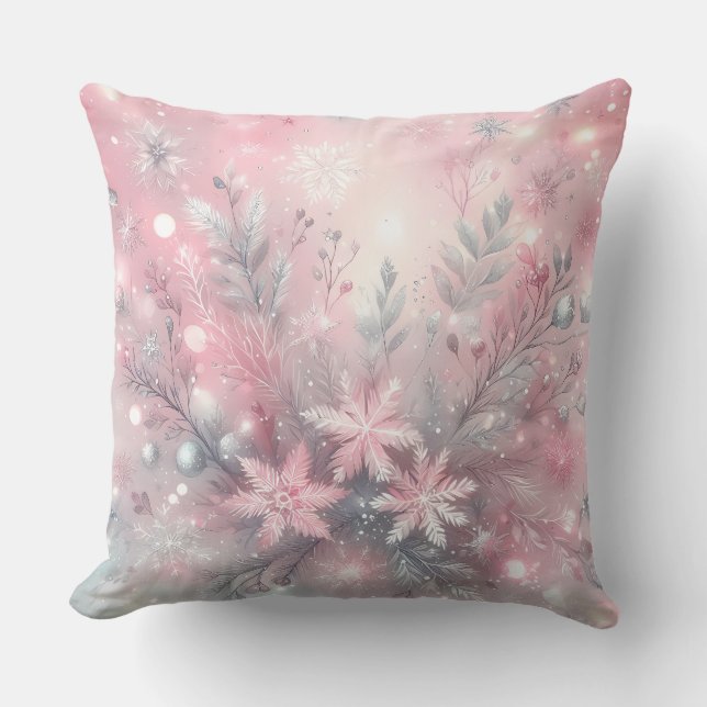 Elegant Purple Christmas Throw Pillow  Kussen (Voorkant)