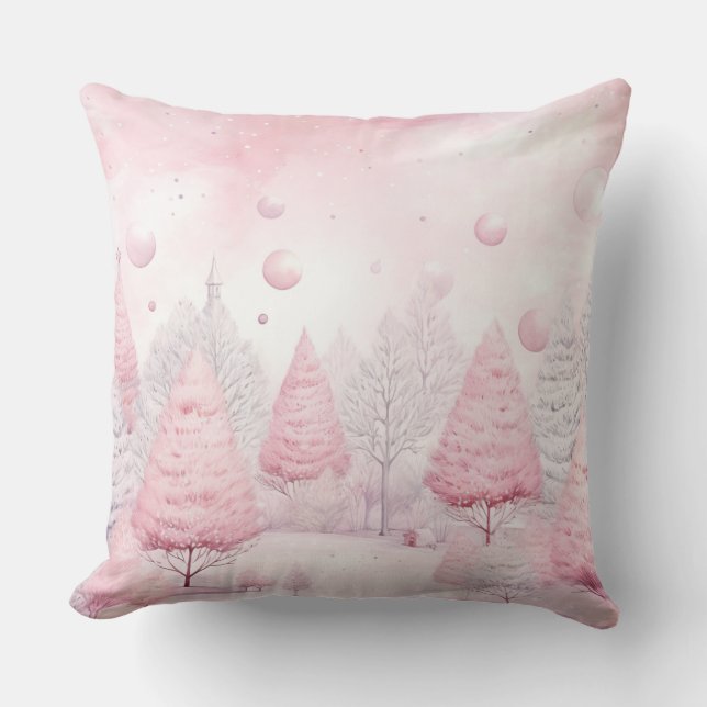 Elegant Purple Christmas Throw Pillow  Kussen (Voorkant)