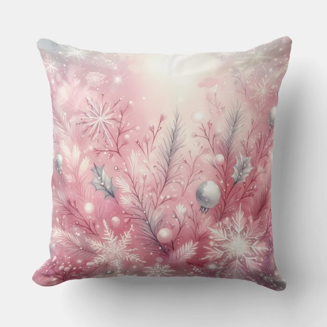 Elegant Purple Christmas Throw Pillow  Kussen (Voorkant)
