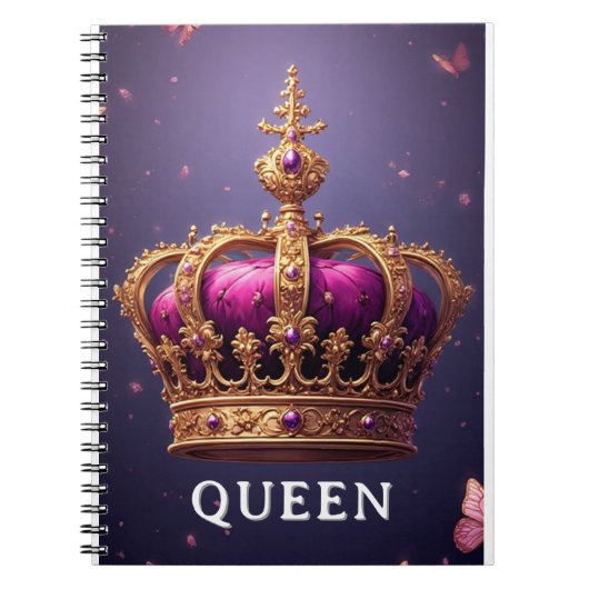 Elegant Purple Crown With Gold Embellishments Notitieboek (Voorkant)