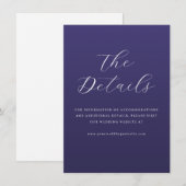 Elegant Purple Cursive Wedding Details Card Informatiekaartje (Voorkant / Achterkant)
