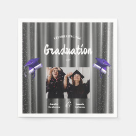 Elegant purple double graduation  2 photo  servet