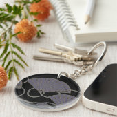 Elegant Purple Fan Sleutelhanger (Voorkant Rechts)