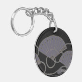 Elegant Purple Fan Sleutelhanger (Voorkant Links)