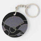 Elegant Purple Fan Sleutelhanger (Achterkant)