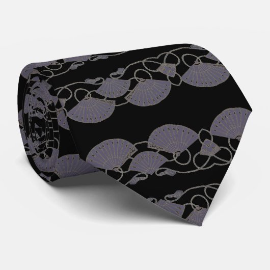 Elegant Purple Fan Stropdas (Opgerold)