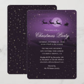 Elegant Purple Festive Christmas Party Kaart (Voorkant / Achterkant)