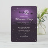 Elegant Purple Festive Christmas Party Kaart (Staand voorkant)