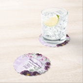 Elegant Purple Floral Birthday Invitation Kartonnen Onderzetters (Insitu)