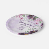 Elegant Purple Floral Birthday Invitation Papieren Bordje (Gekanteld)