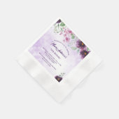 Elegant Purple Floral Birthday Invitation Servet (Hoek)