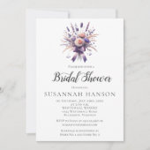 Elegant Purple Floral Bouquet Bridal Shower | Kaart (Voorkant)