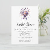 Elegant Purple Floral Bouquet Bridal Shower | Kaart (Staand voorkant)
