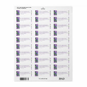 Elegant Purple Floral Design Etiket (Full Sheet)