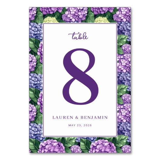 Elegant Purple Floral Hydrangea Kaart (Voorkant)
