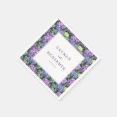 Elegant Purple Floral Hydrangea Servet (Hoek)