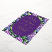 Elegant Purple Floral Invitation Folie Uitnodiging (Gedraaid)