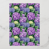 Elegant Purple Floral Invitation Folie Uitnodiging (Achterkant)