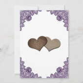Elegant Purple Floral Lace Rustic Engagement Party Kaart (Achterkant)