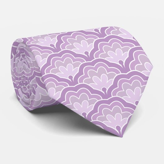 Elegant Purple Floral Pattern Nature Inspired Idea Stropdas (Opgerold)