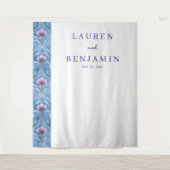 Elegant Purple Floral Wandkleed (Voorkant)