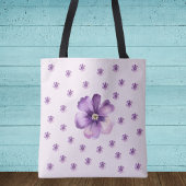 Elegant Purple Floral Watercolor Tote Bag