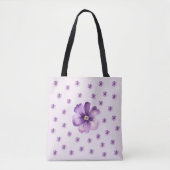 Elegant Purple Floral Watercolor Tote Bag (Voorkant)